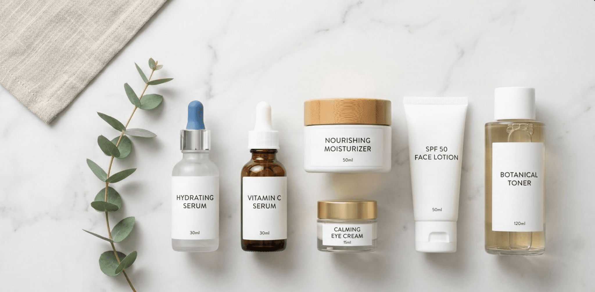 Skincare routine products that may cause stinging on a damaged skin barrier